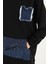 10560 Puane Iki Iplik Kumaş Kot Kanguru Cepli Sweatshirt 2