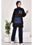 10560 Puane Iki Iplik Kumaş Kot Kanguru Cepli Sweatshirt 4