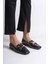 Küt Burunlu Metal Toka Aksesuarlı Kadın Loafer 5