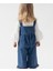 Plazzo Jean Kız Bebek Slopet ve Balon Kol Bluz Set Denim 2