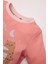 Kız Bebek Pijama Takımı Bisiklet Yaka Baskılı Uzun Kollu Üst Beli Lastikli Alt D3441A524AU 3