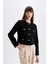 Crop Bisiklet Yaka Düğmeli Blazer Ceket D3161AX24AU 4