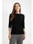 Siyah Regular Fit Bisiklet Yaka Fitilli Kaşkorse Düğmeli Yarım Kollu Basic Düz Tişört D7491AX24AU 3
