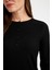 Siyah Regular Fit Bisiklet Yaka Fitilli Kaşkorse Düğmeli Yarım Kollu Basic Düz Tişört D7491AX24AU 5