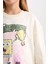 Kız Çocuk SpongeBob Relax Fit Bisiklet Yaka 3D Sweatshirt D3111A824WN 5