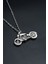 Chopper Motor Gümüş Kaplama Unisex Düz Zincir Kolye kod 799 1