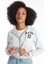 Xsıde Kapüşonlu Baskılı Crop Kadın Fermuarlı Sweatshirt 4
