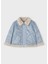 04-09 Yaş Kız Çocuk Mavi Renk Yakası Kürklü Mont 1