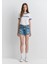Tyra 90lar Gölgeli Indigo Mavisi Jean Şort 1410011-84398 3