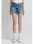 Tyra 90lar Gölgeli Indigo Mavisi Jean Şort 1410011-84398 4