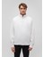 Yarı Fermuarlı Beyaz Basic Sweatshirt 0S10278-70057 3