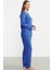 Önden Düğmeli Rahat Kalıp Pijama Takım - Saks 5