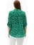 Büyük Beden Hakim Yaka Çift Cep Yaprak Desen Bluz 3
