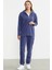 Kapüşonlu Polar Tunik Eşofman Takım - Indigo 1