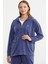 Kapüşonlu Polar Tunik Eşofman Takım - Indigo 5
