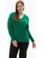 Büyük Beden V Yaka Uzun Kol Buzi Bluz 3
