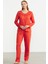 Düğme Kapamalı Rahat Kalıp Pijama Takım - Mercan 3