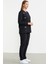 Taş Detaylı Sıfır Yaka Eşofman Takım - Siyah 5