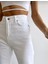 2020 Kadın Likrasız Palazzo Jeans Kot Denim Pantolon - Beyaz 4