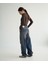 2410-PTNC Kadın Likrasız Skater Patenci Jeans Kot Denim Pantolon - Koyu Mavi 4