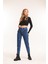 2006 Kadın Likrasız Mom Jeans Kot Denim Pantolon - Mavi 2
