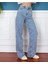 2021 Kadın Likralı Palazzo Jeans Kot Denim Pantolon - Kar 2