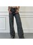 2424 Kadın Yıldız Detaylı Baggy Jeans Kot Denim Pantolon - Gri 1