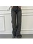 2424 Kadın Yıldız Detaylı Baggy Jeans Kot Denim Pantolon - Gri 4