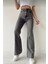 2020 Kadın Likrasız Palazzo Jeans Kot Denim Pantolon - Füme 1