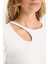 Slim Fit Dar Kesim Bisiklet Yaka Simli Kumaş Uzun Kollu Tişört D5114AX24AU 5