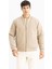Su Geçirmez Regular Fit Bomber Kolej Yaka Fermuarlı Çift Cepli Mevsimlik Hafif Mont D5976AX24WN 4