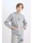 Erkek Çocuk Gri Kapüşonlu Sırt Baskılı Sweatshirt D3049A824WN 3