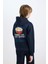 Erkek Çocuk Lacivert Kapüşonlu Sırt Baskılı Sweatshirt D3048A824WN 1