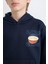 Erkek Çocuk Lacivert Kapüşonlu Sırt Baskılı Sweatshirt D3048A824WN 5