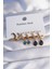 316L Çelik Gold Renk Oval Tasarım Mavi Zirkon Taşlı Damla Model Küpe Seti - TJ-BKP9028 1