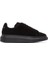 Oversızed Low-Top Sneakers In Black Suede 1