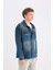 %100 Pamuk Relax Fit Uzun Kollu Cepli Jean Gömlek Ceket D0448AX24AU 4