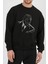 Atatürk Portre Imza Baskılı Siyah Kadın Erkek Pamuklu Sweatshirt Cu170 2