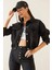 Siyah Çift Cepli Çıtçıtlı Crop Ceket 5KXK4-48965-02 1