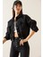 Siyah Çift Cepli Çıtçıtlı Crop Ceket 5KXK4-48965-02 3