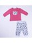 Pamuklu Nakışlı Sweat Patiksiz Alt 2li Pembe Bebe Takım 1