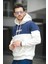 Perez Nakışlı Üç Iplik Pamuklu Parçalı Kapüşonlu Erkek Sweatshirt 1
