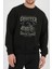 Chopper Motor Baskılı Siyah Unisex Kadın Erkek Pamuklu Sweatshirt CU187 2