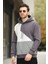 Placide Üç Iplik Pamuklu Parçalı Kapüşonlu Erkek Sweatshirt 1