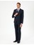 Erkek Lacivert Slim Fit Ekose Yün Takım Elbise 50291974-VR033 4