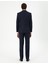 Erkek Lacivert Slim Fit Ekose Yün Takım Elbise 50291974-VR033 5
