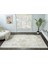 Lotus Plus 08584A Beyaz Kahverengi Detaylı Ince Akrilik Tozuaz Salon Yatak Odası Halısı Koridor 2