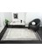 Dark DK012M Gri Lacivert Kenar Çerçeveli Geometrik Detaylı Akrilik Tozuaz Modern Salon Halısı 2