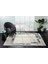 Dark DK014M Gri Mavi Geometrik Detaylı Akrilik Tozuaz Salon Yatak Odası Halısı Halısı Koridor 2