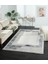 Dark DK014M Gri Mavi Geometrik Detaylı Akrilik Tozuaz Salon Yatak Odası Halısı Halısı Koridor 3